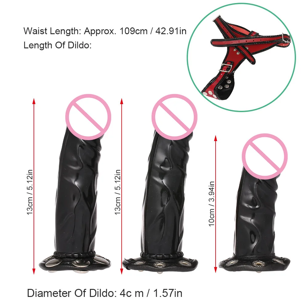 Adjustable Strap On 3Pcs Dildos Double-ended Strap-on Dildos Detachable Real Dildos Harness Strap Mouth Gag Sex Toys For Couples