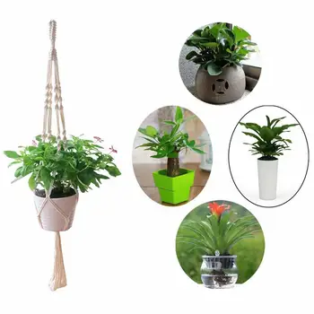 

3pcs/set Handmade Cotton Rope Plant Hanger Basket Macrame Plant Holder Flower Pot Plant Stand For Indoor Outdoor Decorations