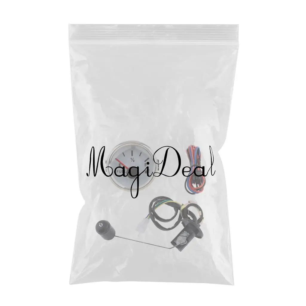 2 inch 12V Car Fuel Level Gauge Meter Fuel Sensor E-1/2-F Pointer Fuel Tank Sending Units COMBO SALE LED Light Dispalay