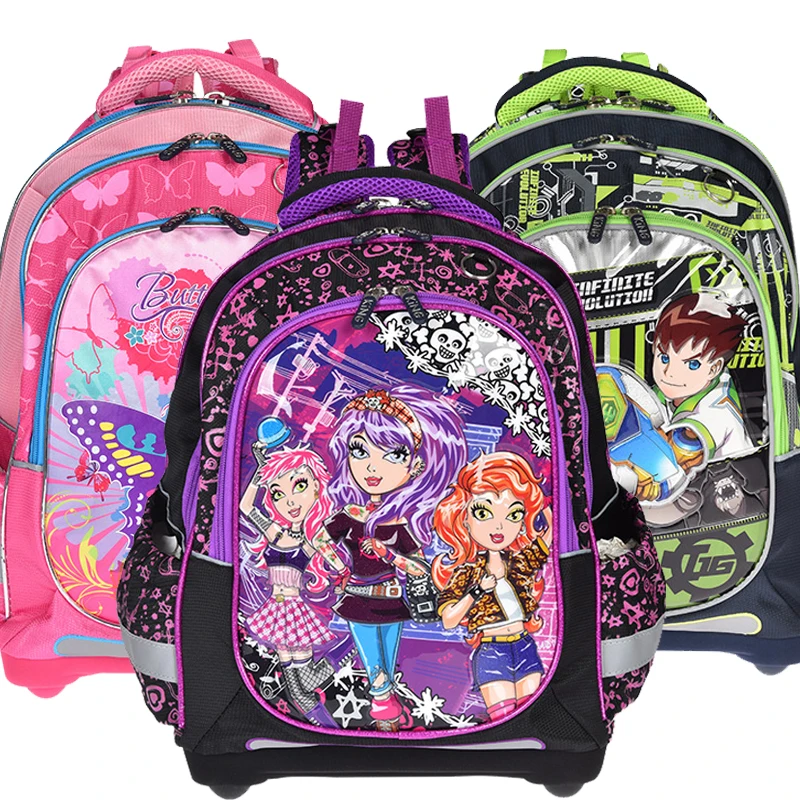 

2018 high quality Kids school Backpack monsterhigh butterfly orthopedicChildren School Bags for boys and Girls mochila infantil