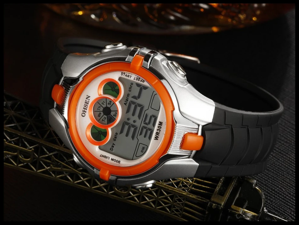 OHSEN Boys Kids Children Quartz Sport Watch Alarm Date Chronograph Watches LED Back Light Waterproof Wristwatch Student Clock (8)