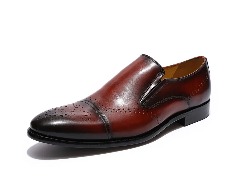 FELIX CHU/высококачественные мужские лоферы из натуральной кожи с закрытым носком; Цвет черный, бордовый; модельные туфли без шнуровки; мужские туфли в деловом стиле для свадьбы