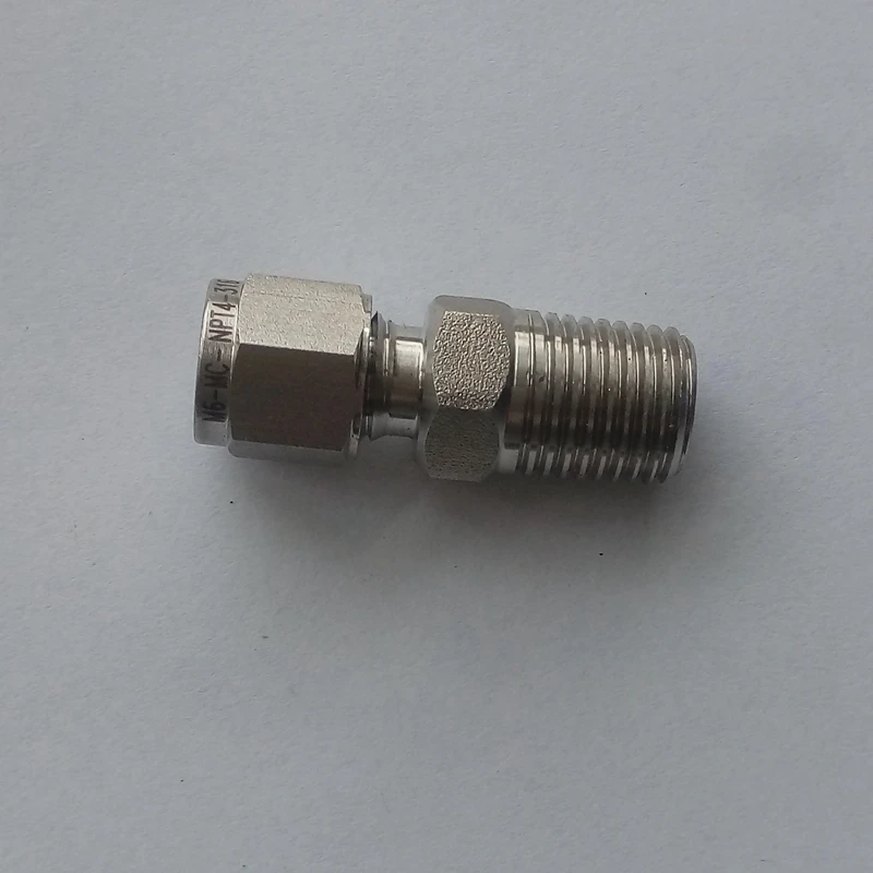 

6mm OD * 1/4" Male NPT Stainless Steel 316 Double Ferrule Tube Fitting Straight Male Connector