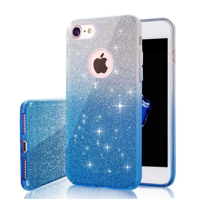 

Luxury 3 in 1 Bling Card+PC Hard Case For iPhone X 8 7 6 6S Plus Clear Colorful Shining Glitter Back Cover For iPhone 6 5 5S SE