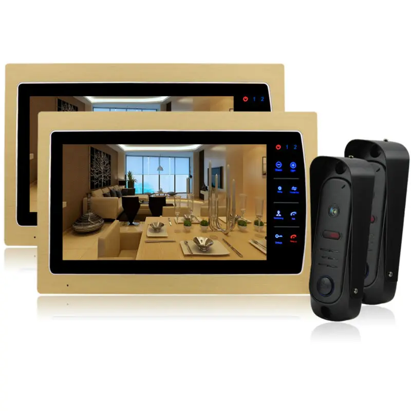 Homefong 10 Inch Color Video font b Door b font Phone Bell Intercom System Kit Alloy