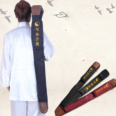 Comprar Tai Chi espada set 1.3 m edición alargan bolsas espada Doble Capa alta calidad Oxford Telas cuero Kendo aikido iaido