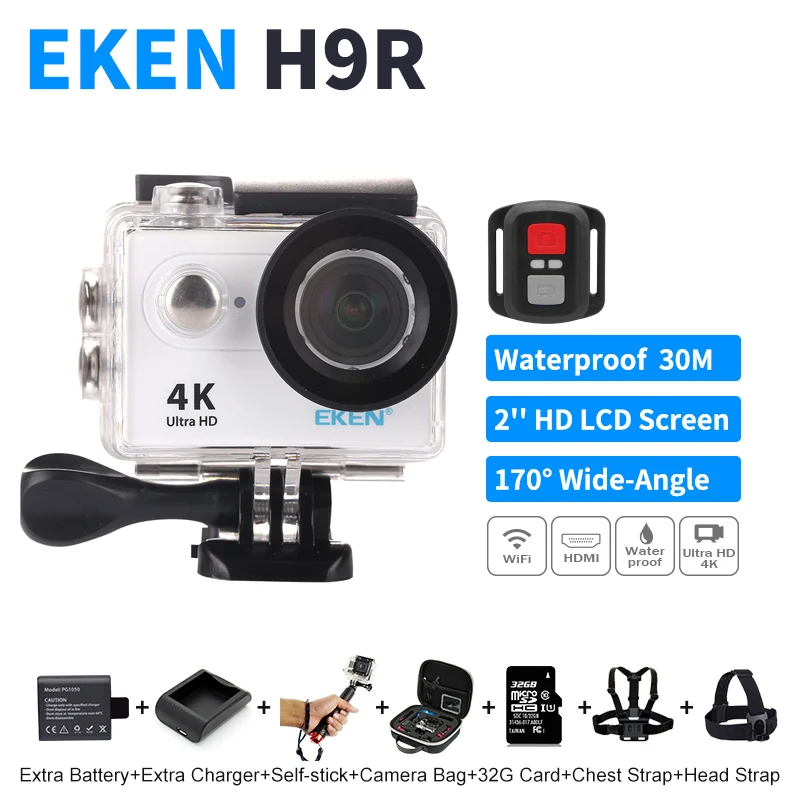 Buy Cheap Original Eken H9R Action Camera 4K Wifi Ultra HD 1080p 60fps 170D Waterproof Go Pro Sports Camera Go pro Hero 4Style Sjcam