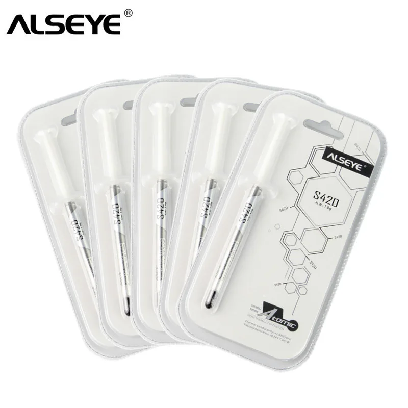 ALSEYE معجون حراري وحدة المعالجة المركزية برودة شحم حراري عالية الجودة ل CPU/GPU (1g x 5 قطع/الكثير) ALSEYE معجون حراري وحدة المعالجة المركزية برودة شحم حراري عالية الجودة ل CPU/GPU (1g x 5 قطع/الكثير)