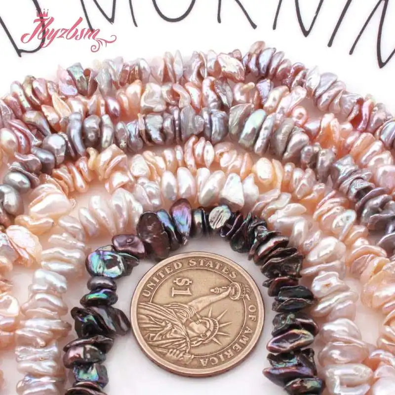 

5x10mm Reborn Keshi Irregular Heishi Freshwater Pearl Natural Stone For DIY Jewelry Making Necklace Bracelet 15"Free Shipping