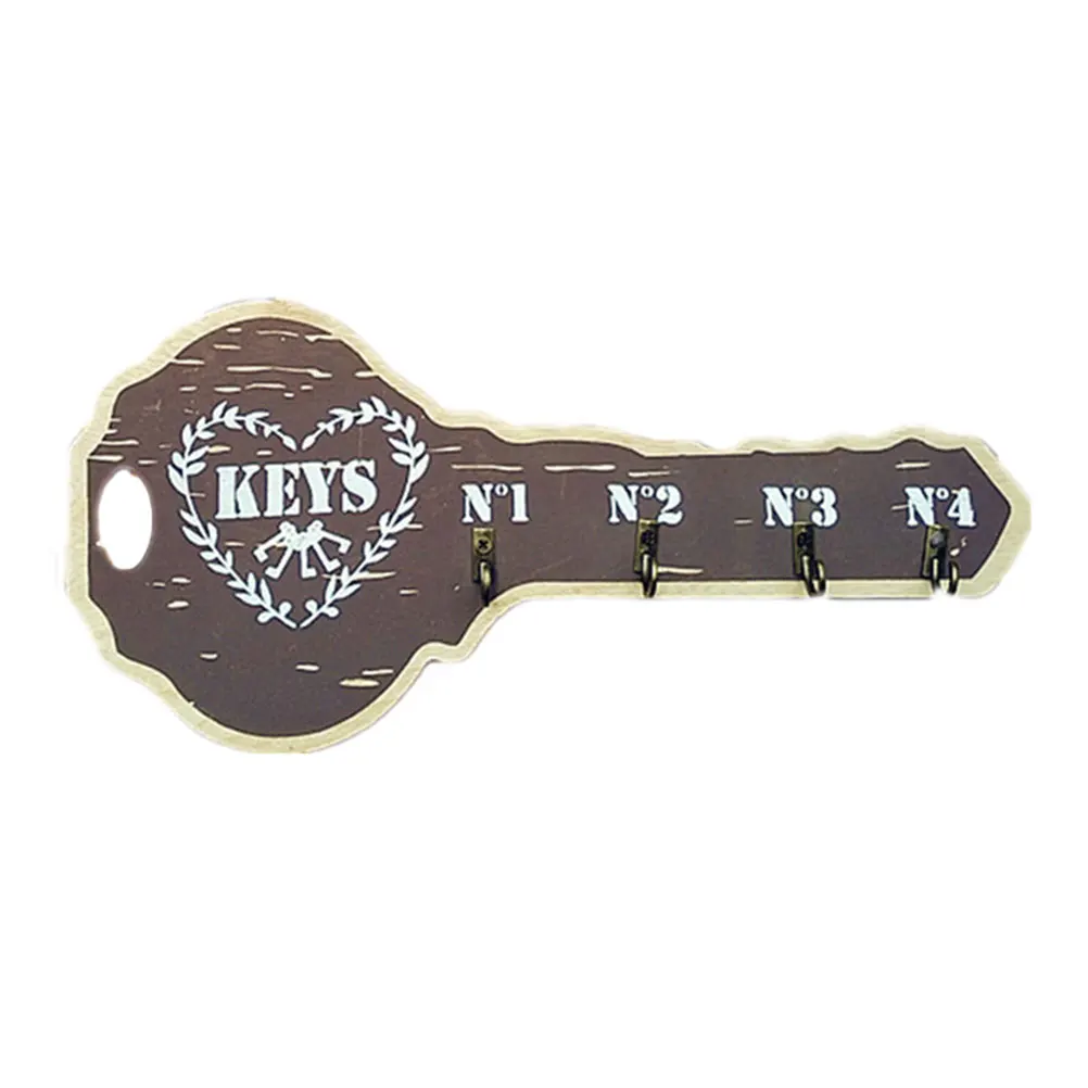 

1 PC Wall Hooks Retro Style Creative Key Shaped Western Organizer Mounted Rack Hanger for Key Handbag Coat Hat