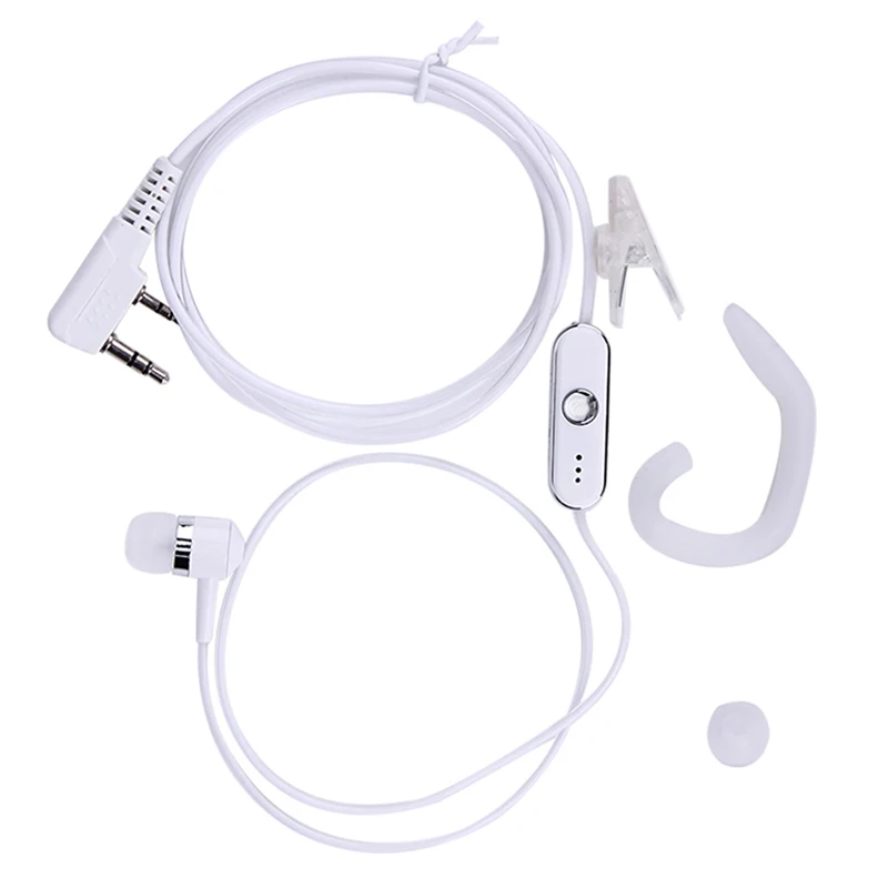 2 Pin Earphone Headphone Ear Hook Headset PTT MIC for BAOFENG KENWOOD Retevis HYT Radio Walkie Talkie Interphone (1)
