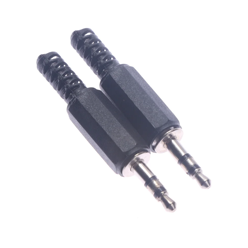 

2 Pcs 3.5mm Stereo Male Plug Jack Audio Adapter Connector for Speaker Mobile Phone Drop Shipping