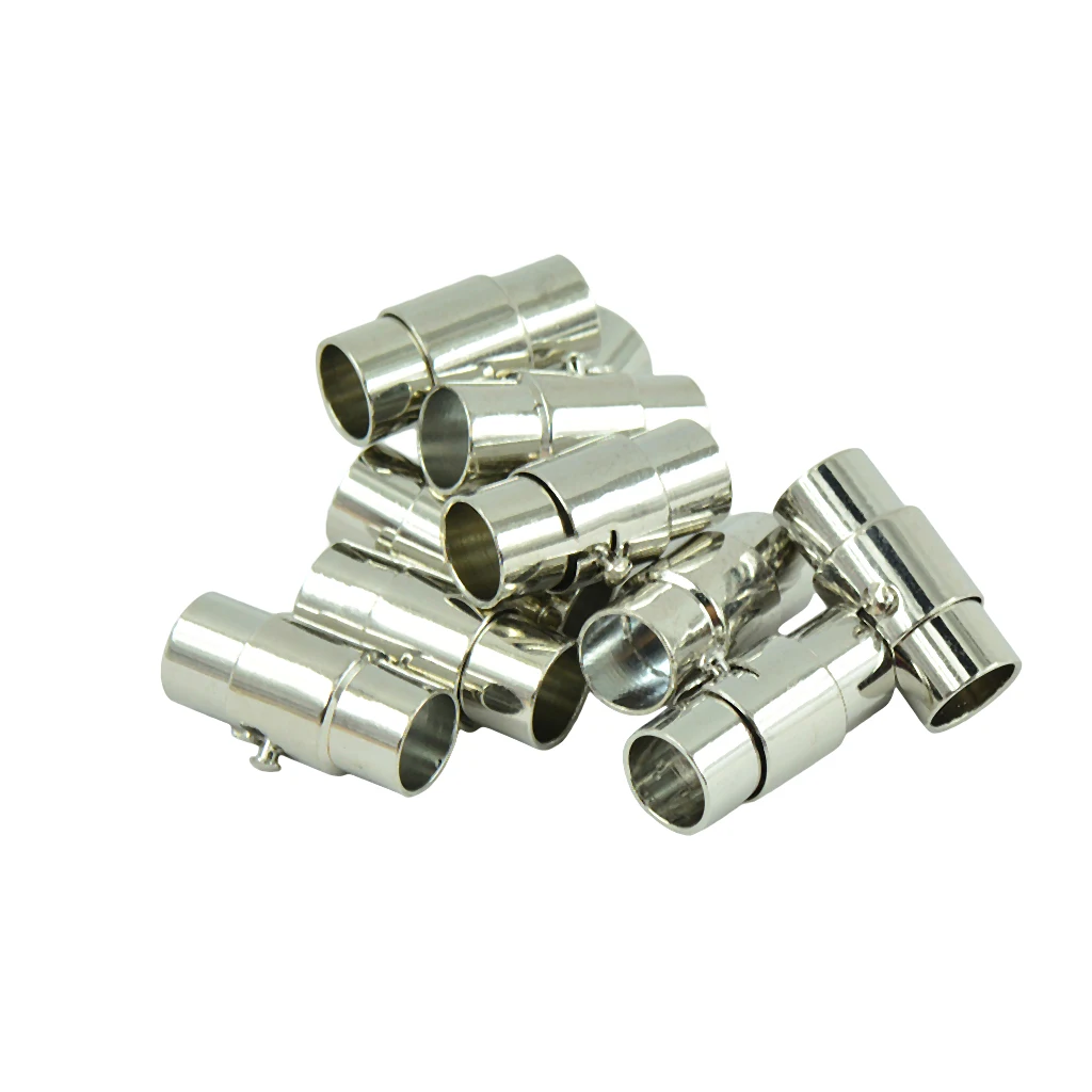 10 Sets Leather-Kumihimo Glue In Magnetic Clasp Slide Lock Bracelet for Pearl Gemstone Necklaces DIY Accessories 6mm Jewelry Findings