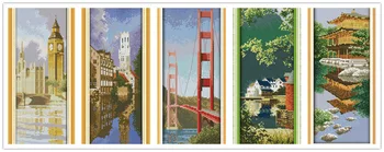 

Free Landscape-US UK France 11CT 14CT DMC Counted Cross Stitch Kits For Embroidery DIY Cross Stitch Needlework Home Decor Crafts