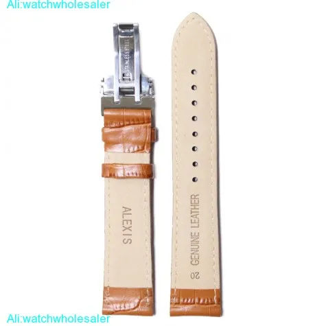 20mm All Genuine Leather Unisex L.Brown Stitch Tan Watch Straps WB1037F20GB