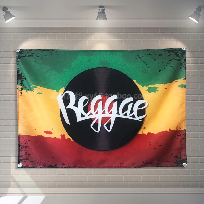Reggae Lion Flag Banner Jamaica Bob Marley Music Rock Band Home