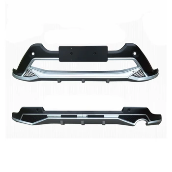 

Fit For Toyota RAV4 RAV-4 2016-2019 Front+ Rear Bumper Diffuser Bumpers Lip Protector Guard skid plate ABS Chrome finish 2PES