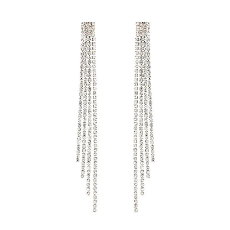 Trendry Earrings for Women's Fashion Alloy Full Drill Pendant Long Earrings Jewelry for gift Dangle Earrings Brincos J05#N (7)