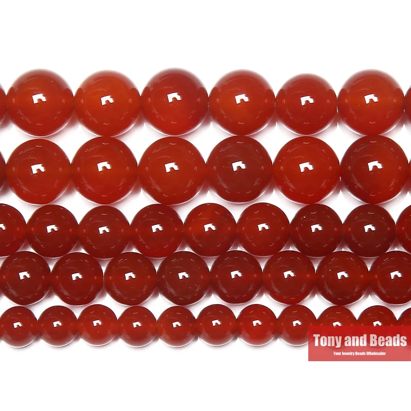 

Red Carnelian Agate Round Gem Loose Beads 15" Strand 4 6 8 10 12MM Pick Size For Jewelry Making