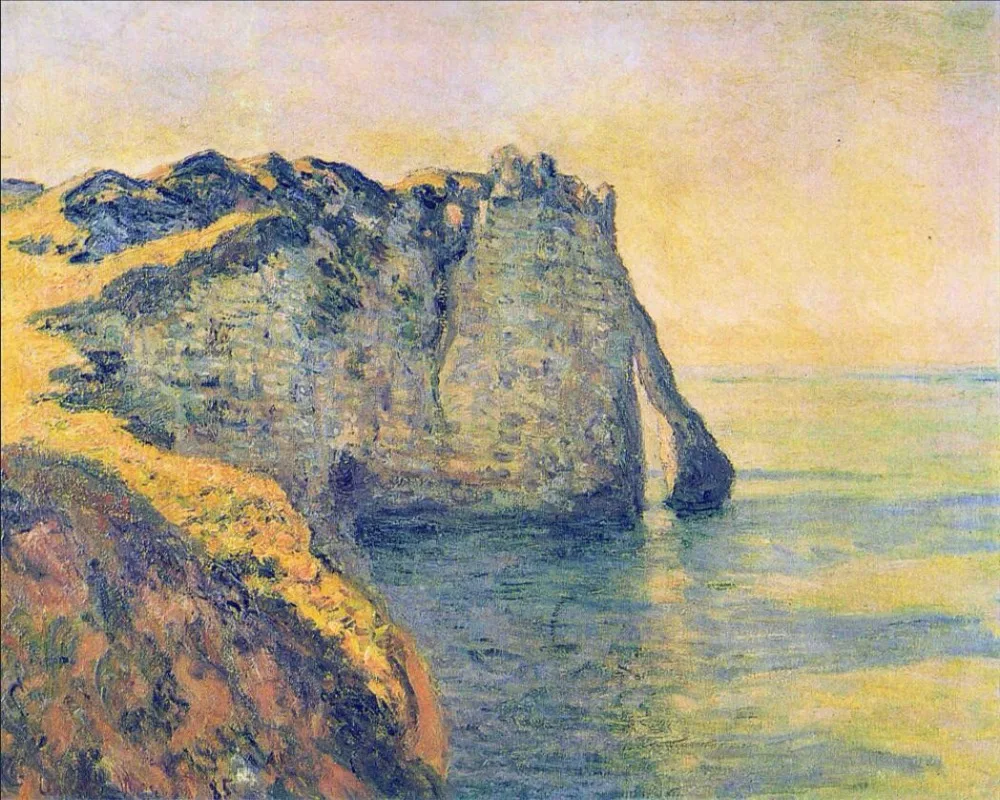 

High quality Oil painting Canvas Reproductions Cliffs of the Porte d'Aval (1885) by Claude Monet hand painted