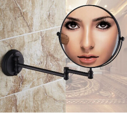 Античный Черный Зеркала для макияжа 1x4 Лупа латунь косметическое зеркало Ванная комната double faced настенный Для ванной зеркало BB