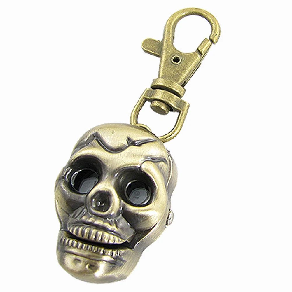 

Practical Skull Shape Pendant Key Ring Quartz Watch Bronze