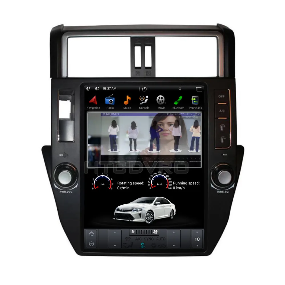 Sale YMODVHT 12.1inch Telsa Vertical Screen Quad Core Android 7.1 2GB RAM Car DVD GPS for Toyota Prado/LC150/Prado150 2010-2013 2014- 12