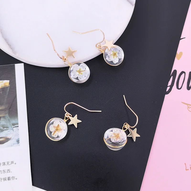 

Jewelry short star temperament wild Japan and South Korea new flower earrings