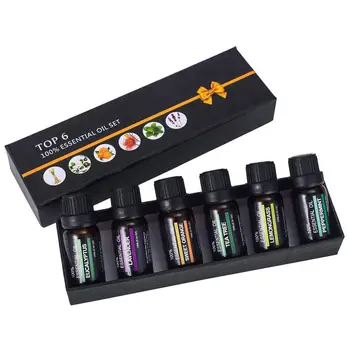 

Hot 100% Pure Natural Aromatherapy Oils Kit Black For Humidifier Water-Soluble Fragrance Oil Massage Essential Oil Set 6Pc