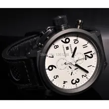 50 мм часы Parnis с большим циферблатом циферблат белый PVD чехол день дата Мужские кварцевые часы Полный Хронограф P59
