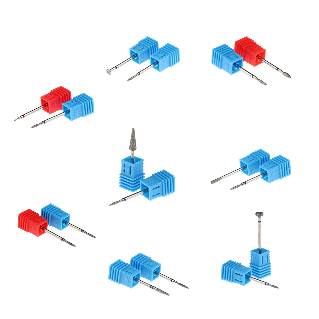 16 шт. сверла для ногтей алмазные сверла для удаления кутикул электропилки инструменты для полировки 2,35 мм(3/32 дюйма