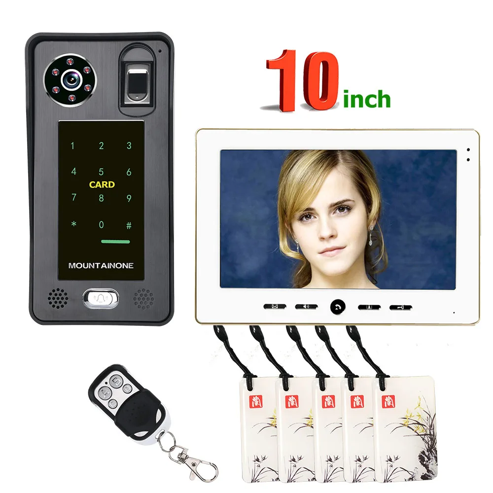 10inch Fingerprint IC Card Video Door Phone Intercom Doorbell With Door Access Control System Night Vision Security CCTV Camera 10inch Fingerprint IC Card Video Door Phone Intercom Doorbell With Door Access Control System Night Vision Security CCTV Camera