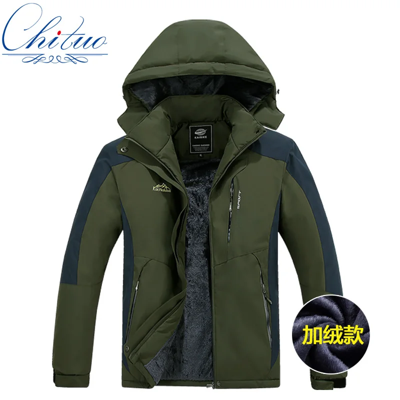Autumn and winter jacket male female plus velvet thick warm coat jacket windproof breathable waterproof casual