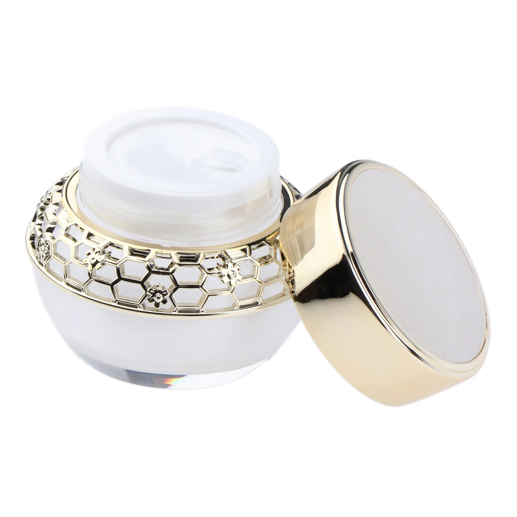 

2Pieces Empty Acrylic Jar & Lids-Refillable Round Container for Cosmetics, Lotions, Butters, Body/Sugar Scrubs & Others-BPA Free
