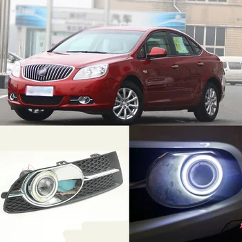 

High Quality Superb COB Angel Eyes Halo Fog Lights Projector Lens With Black Fog Cover For Buick Excelle GT