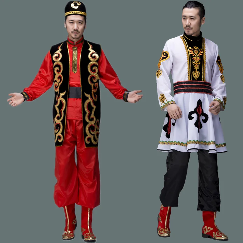 Китайские Национальный костюм для мужчин одежда Sinkiang танцевальный Уйгурский