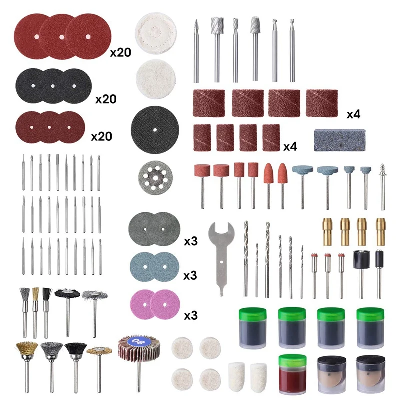 315 шт. аксессуары для вращающегося инструмента набор сверл Полировочный Набор для дремель шлифовальный Набор бит