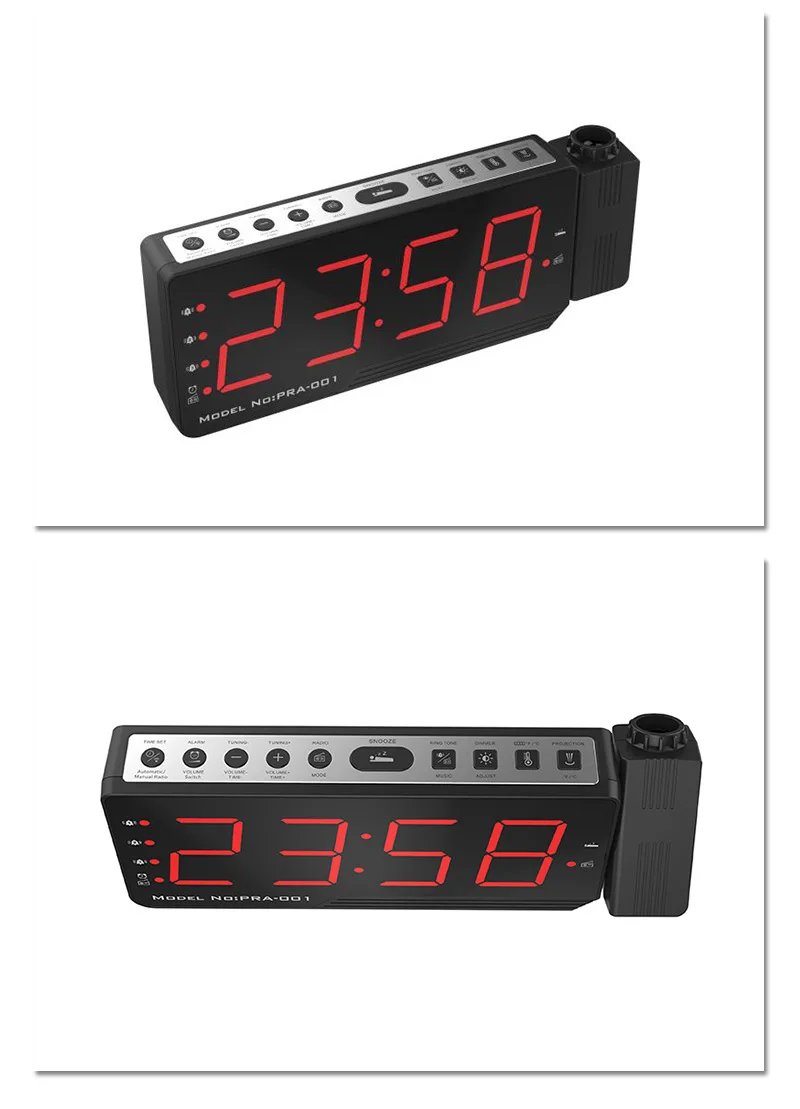 FM радио часы светодиодный цифровой будильник с проекцией времени температура электронные настольные часы стол проектор часы nixie часы