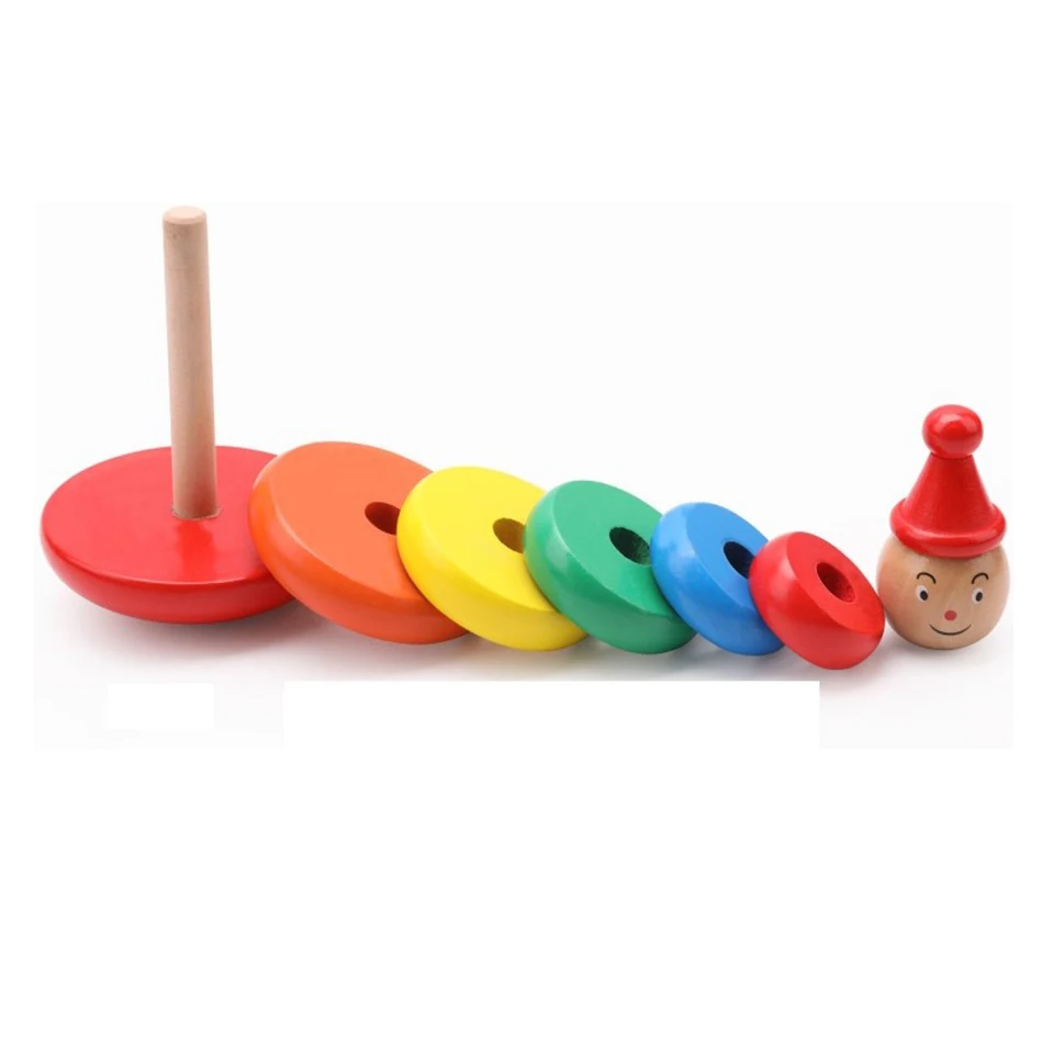 Детский Штабелируемый Радужный цвет, игрушка, развивающий блок, подарок ко дню рождения, детский спортивный деревянная детская игрушка jooyoo