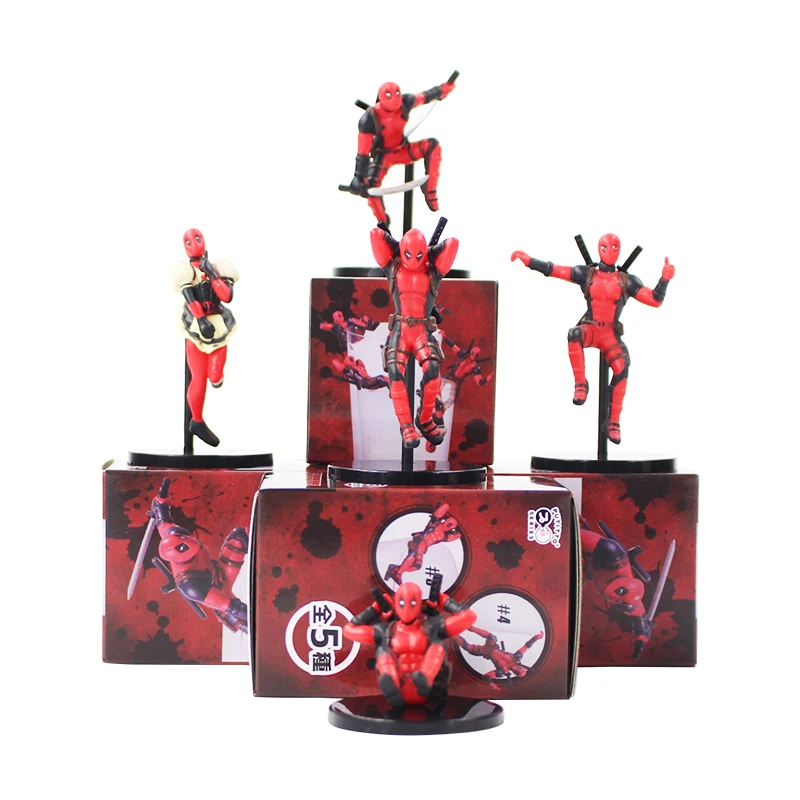 

5pcs/lot X-Men Figure Toy Deadpool Corps With Sword Weapons Putitto Model Doll Gift for Kids
