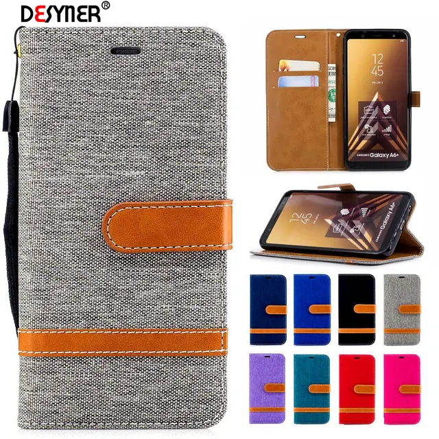 Best Offers For Samsung galaxy A6 2018 Case Leather Flip Wallet Back Case For Samsung galaxy A6 2018 Plus Stand Capa Cover Phone case