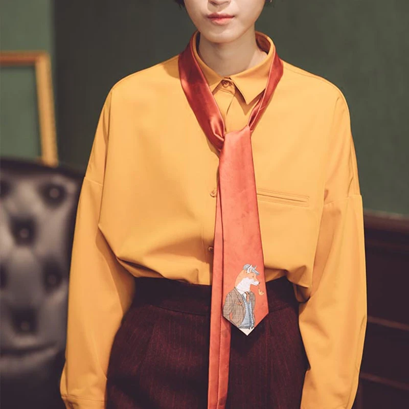 Линетт's chinoisery дизайн для женщин Винтажный стиль печати шеи галстук
