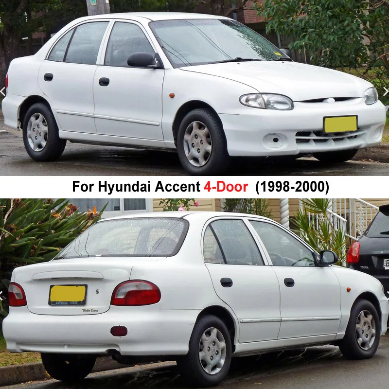 Автомобильные Брызговики для hyundai акцент/Excel 1998 1999 2000 4-дверный седан брызговики брызговик крыло брызговиков для укладки волос