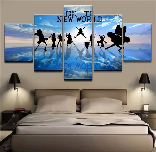 

Modern Wall Art 5 Pieces One Piece Characters Canvas Painting Home Decor Pictures Canvas Printed Animation Poster Artwork