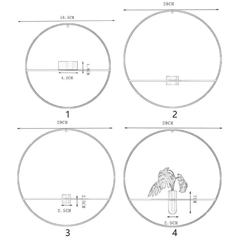 3D металлический подсвечник настенный геометрический круглый подсвечник украшение дома Подсвечники