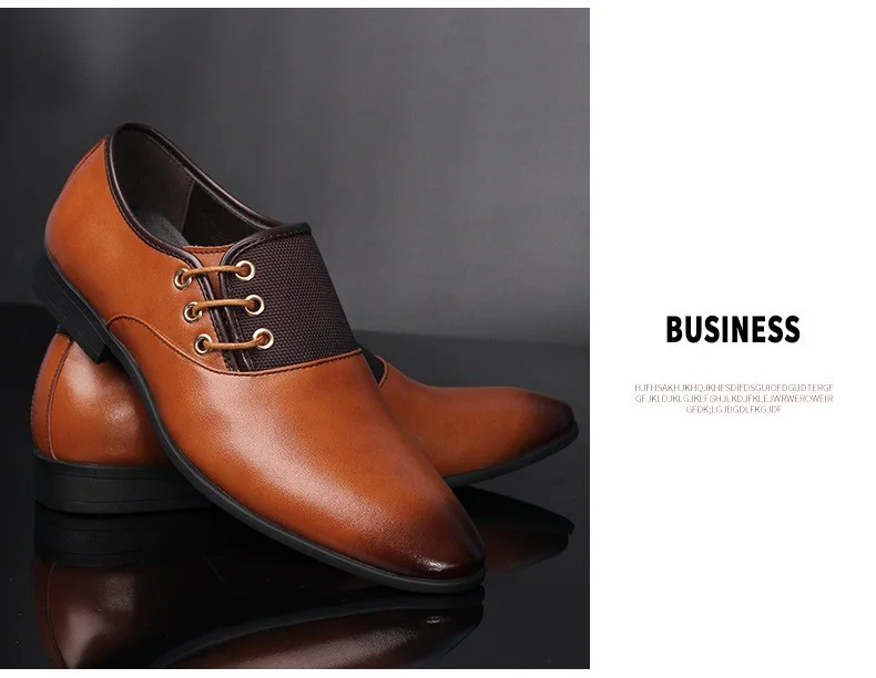 Genuine Leather Men Oxford Shoes, LaceUp Business Men Shoes, High