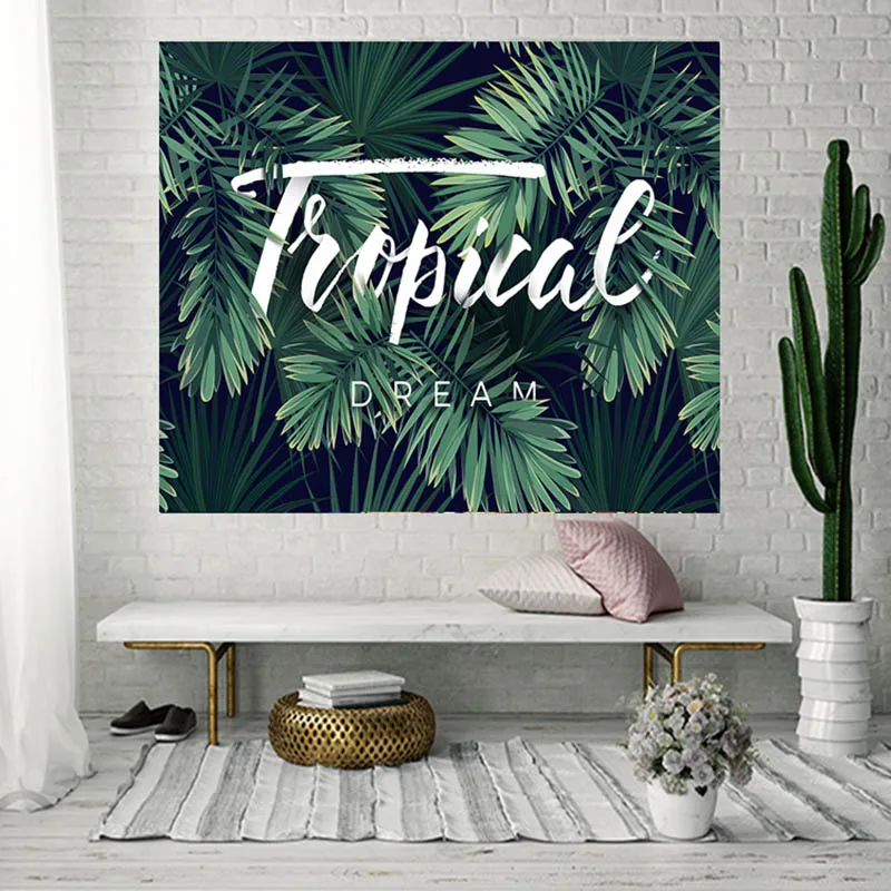 

Wall Hanging Tapestry Palm Leaf Cactus Blanket Hippie Beach Cover Psychedelic Towel Boho Decor Carpet Mandala for Living Room