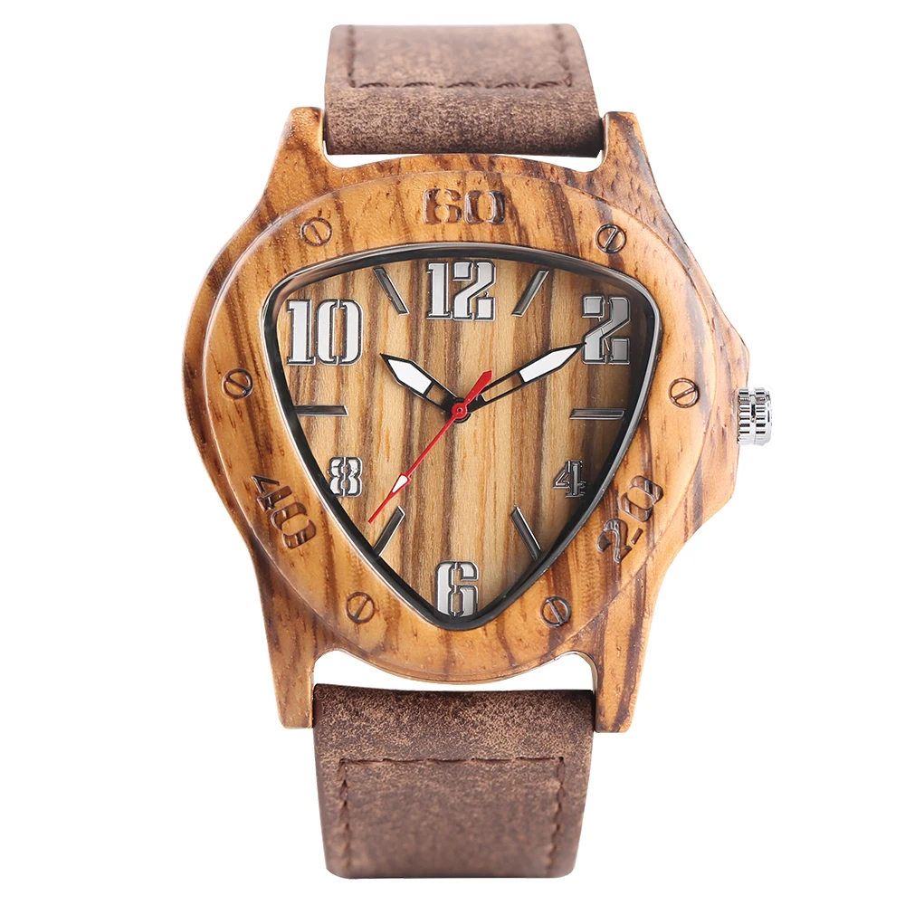 YISUYA Handmade Bamboo Wood Wrist Watch Inverted Triangle Case Sport Men's Watches Nature Wooden Timber Clock Relogio Gift Bag 1 (47)