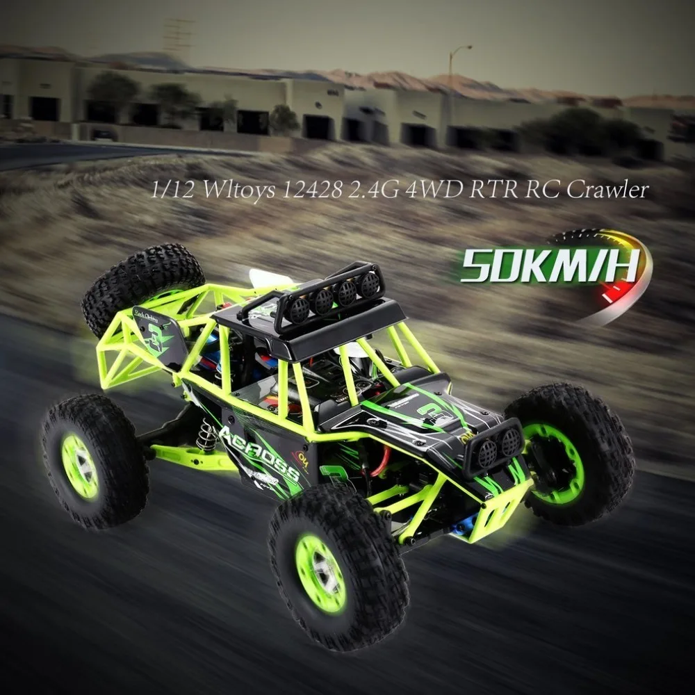 Wltoys 12428 Высокое скорость 50 км/ч/ч 1/12 г 4WD Электрический щеткой гусеничный Desert грузовик RC Offroad Багги автомобиля со светодио дный подсветкой