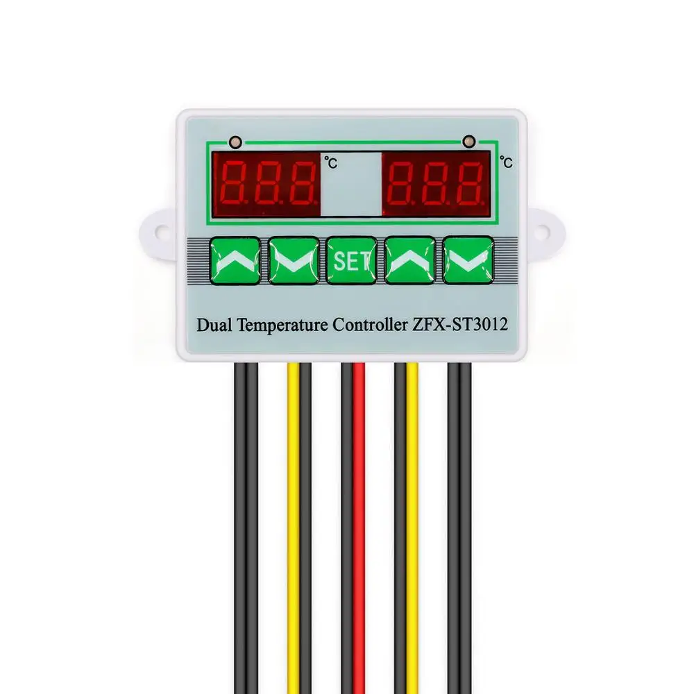 

AC 220V 12V 24V Digital LED Dual Thermometer Temperature Controller Thermostat Incubator Control Microcomputer Dual Probe